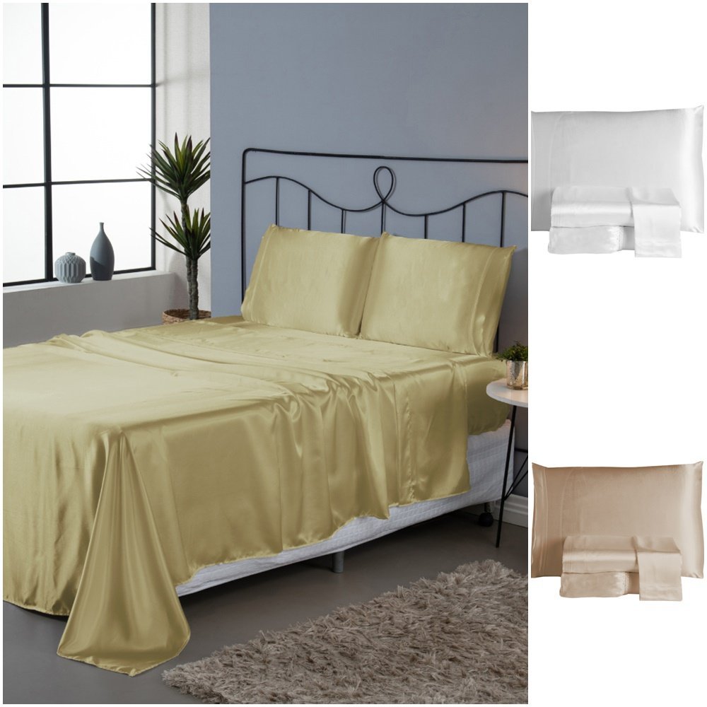 Jogo de Lençol 4 Pçs Casal King Sublime Completo Cetim Charmousse 1 Jogo de Lençol 4 Pçs Casal King Sublime Completo Cetim Charmousse