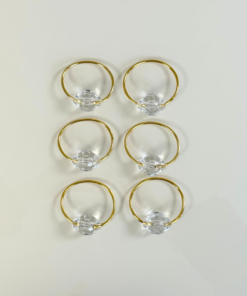 Kit 6 Pçs Anel para Guardanapo 6 Lugares Cristalino 4x3cm Argola
