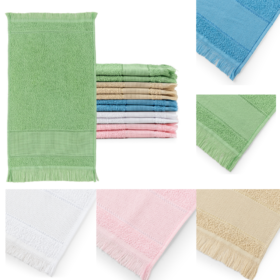 Kit 12 Pçs Toalha de Lavado Social Franjinha Felpa 260g 23x39cm