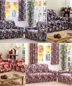Kit 2 Pçs Capa Protetora de Sofá Padrão 2 e 3 Lugares Adere Estampado Face Única Malha Gel Floral