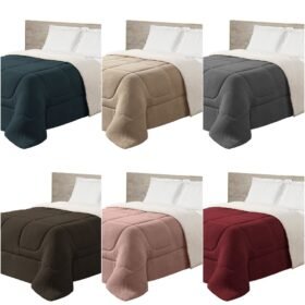 Coberdrom Cobertor Solteiro Maya Dupla Face Manta Fleece e Sherpa de Carneiro