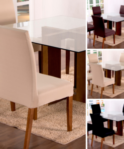 Kit 4 Pçs Capa Protetora de Cadeira 4 Lugares Liso