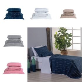 Kit 4 Pçs Cobre Leito Solteiro Urbany Hipercal 400 Fios Bordado