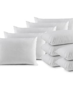 Kit 10 Pçs Travesseiro Pluma de Ganso Sintético Percal 200 Fios 1 Kg