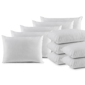 Kit 10 Pçs Travesseiro Pluma de Ganso Sintético Percal 200 Fios 1 Kg