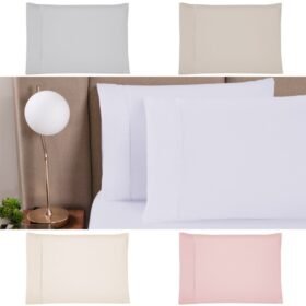 Kit 2 Pçs Par Fronha Versatile Micropercal 300 Fios 70x50cm Ponto Palito sem Aba