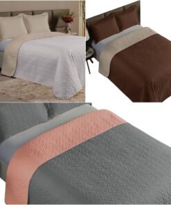 Kit 3 Pçs Cobre Leito Casal Padrão Clara Dupla Face