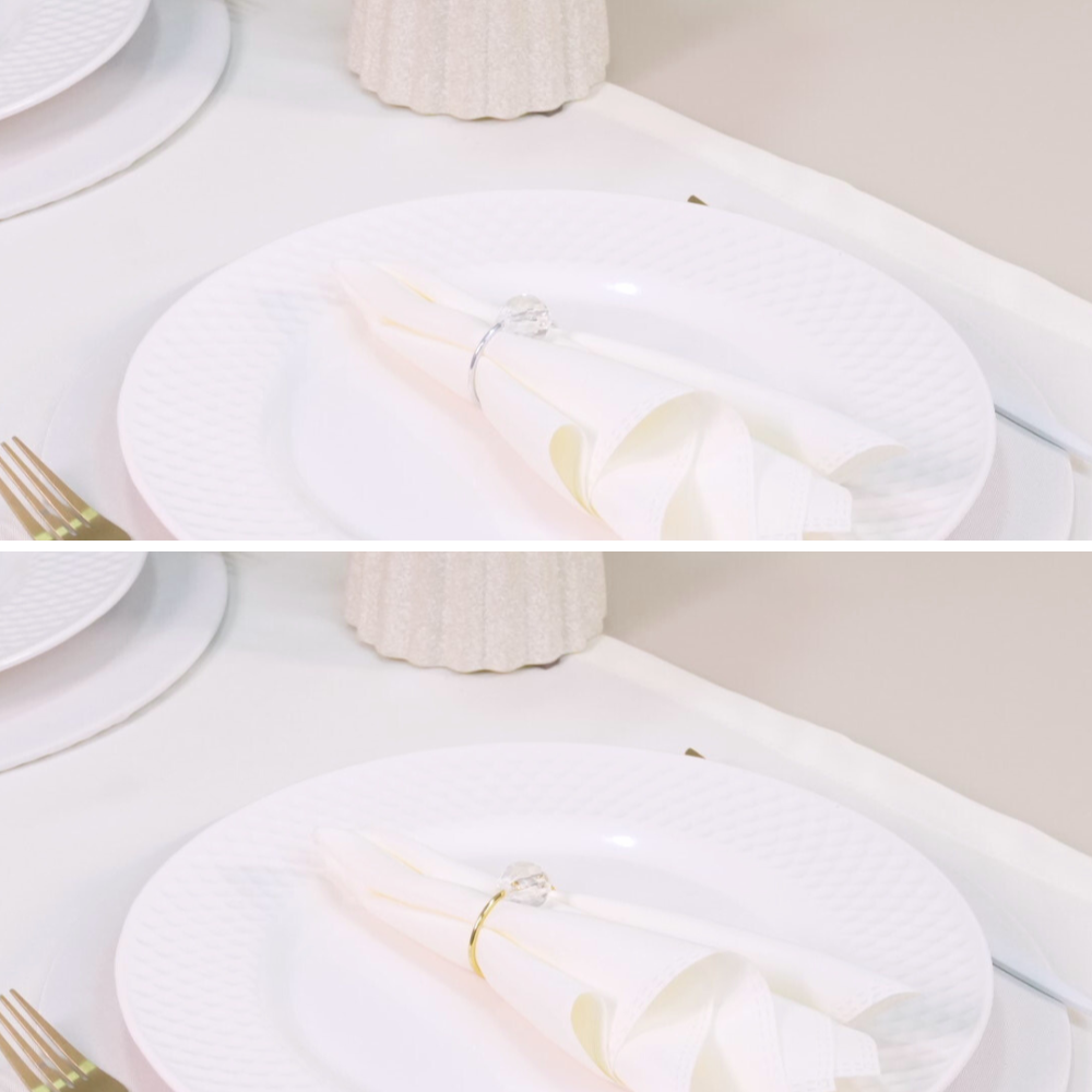 Kit 7 Pçs 2 Lugares Mesa Posta Completo (Caminho,Capa Sousplat,Base,Guardanapo,Anel) Basic Cristalino Palha 1 Kit 7 Pçs 2 Lugares Mesa Posta Completo (Caminho,Capa Sousplat,Base,Guardanapo,Anel) Basic Cristalino Palha