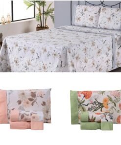 Jogo de Lençol 4 Pçs Casal Queen Encantare Completo Ponto Palito Estampado Percal 180 Fios