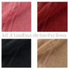Kit 4 Pçs Toalha de Banho Linea 260g 125x65cm Cores Variadas 102800LINEA008