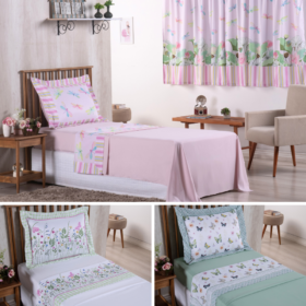 Jogo de Lençol 3 Pçs Completo Girl Solteiro 300 fios Estampa Digital