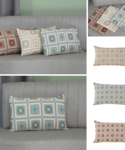 Capa de Almofada Retangular Marrocos Jacquard 55x33cm Dupla Face com Zíper