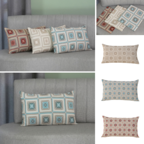 Capa de Almofada Retangular Marrocos Jacquard 55x33cm Dupla Face com Zíper