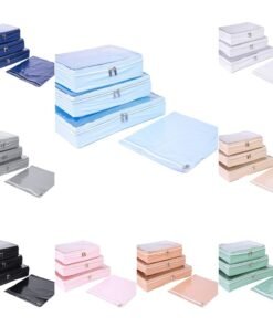 Kit 4 Pçs Organizador de Mala Impermeável com Visor e Zíper