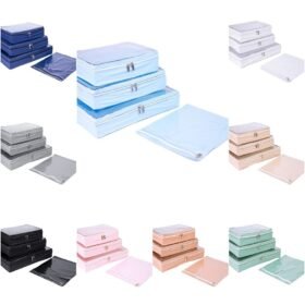 Kit 4 Pçs Organizador de Mala Impermeável com Visor e Zíper