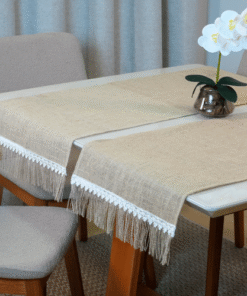 Caminho Trilho de Mesa Decorê 130x46cm com Franja