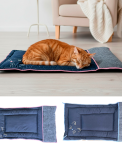 Colchonete Tapete Pet para Gatos Zoe Médio Retangular Bordado com Arranhador