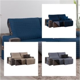 Kit 3 Pçs Capa Protetora de Sofá Retrátil Assento 1,80m Shield Dupla Face Hipercal 400 Fiose Capas de Almofada