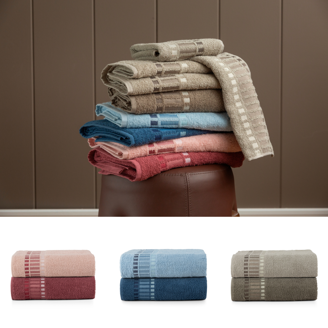 Kit 2 Pçs Toalha de Banho Bossa 340g 130x62cm 1 Kit 2 Pçs Toalha de Banho Bossa 340g 130x62cm