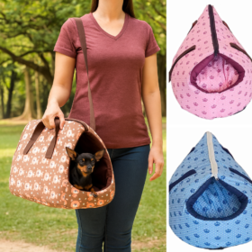 Bolsa de Transporte e Cama Iglu Pet 2 em 1 Amora Top Impermeável