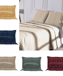 Kit 3 Pçs Cobre Leito Casal Padrão Heitor Hipercal 400 Fios Bordado