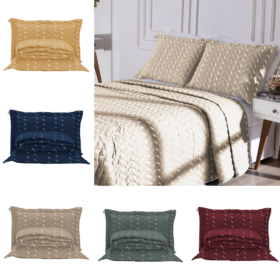 Kit 3 Pçs Cobre Leito Casal Padrão Heitor Hipercal 400 Fios Bordado