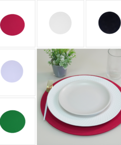 Kit 2 Pçs 1 Lugar Sousplat Completo (Capa,Base) Basic Liso Microfibra 35x35cm