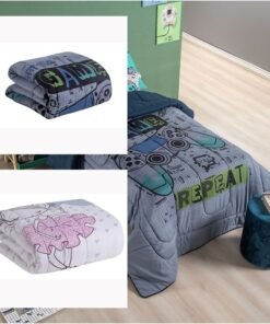 Kit 5 Pçs Edredom Solteiro Infantil e Juvenil Estampado Hipercal 400 Fios