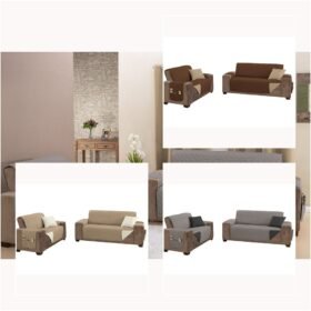 Kit 2 Pçs Capa Protetora de Sofá King 2 e 3 Lugares Manu Matelado Dupla Face