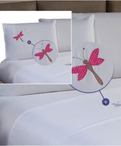 Jogo de Lençol 4 Pçs Casal Padrão Completo Libélula