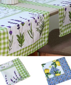 Caminho Trilho de Mesa Allegra 125x43cm Estampa Digital Tecido Microfibra