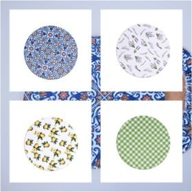 Kit 2 Pçs 1 Lugar Sousplat Completo (Capa,Base) Allegra Estampa Microfibra 35x35cm