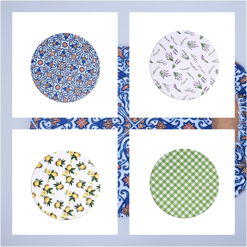 Kit 2 Pçs 1 Lugar Sousplat Completo (Capa,Base) Allegra Estampa Microfibra 35x35cm 1 Kit 2 Pçs 1 Lugar Sousplat Completo (Capa,Base) Allegra Estampa Microfibra 35x35cm