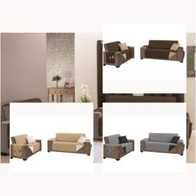Kit 2 Pçs Capa Protetora de Sofá King 2 e 3 Lugares Impermeável Dupla Face