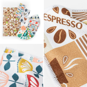 Kit 10 Pçs Pano de Copa Prato para Cozinha Seca Mais 35x55cm Estampado