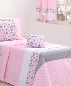 Kit 3 Pçs Cobre Leito Solteiro Infantil e Juvenil Nuvem com Babados