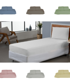 Jogo de Lençol 2 Pçs Solteiro Dia a Dia Simples Liso Percal 180 Fios com Elástico