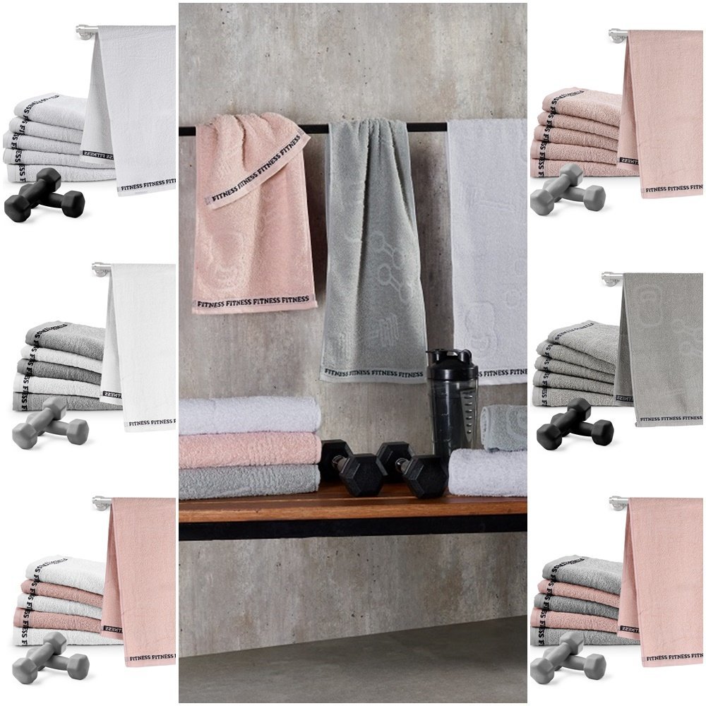 Kit 6 Pçs Toalha de Treino Fitness New 1 Kit 6 Pçs Toalha de Treino Fitness New