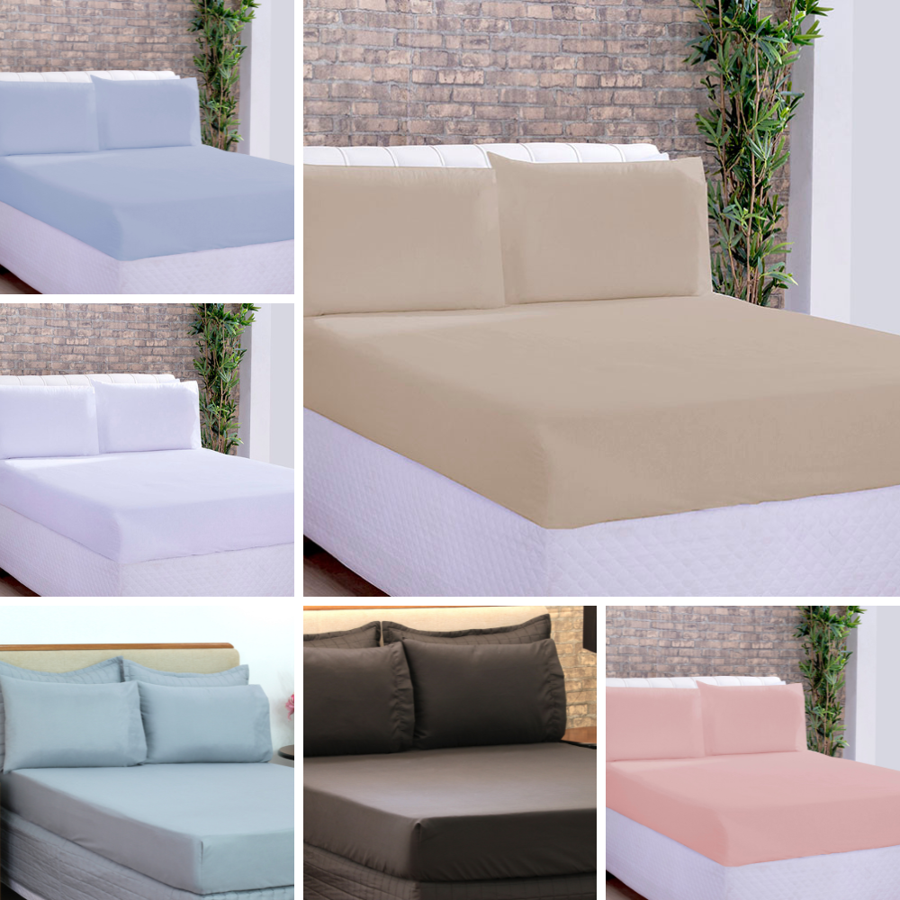 Jogo de Lençol 3 Pçs Simples com Elástico Casal Padrão Microfibra Liso 1 Jogo de Lençol 3 Pçs Simples com Elástico Casal Padrão Microfibra Liso