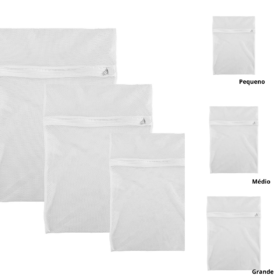 Kit 3 Pç Sacos para Lavar Roupas na Máquina de Lavar e Secadora com Zíper (P,M,G)
