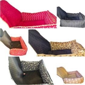 Cama Pet e Capa Protetora 2 em 1 para Assento Traseiro Veicular Grande Toddy Estampado Impermeável