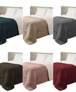 Coberdrom Cobertor Casal King Maya Dupla Face Manta Fleece e Sherpa de Carneiro