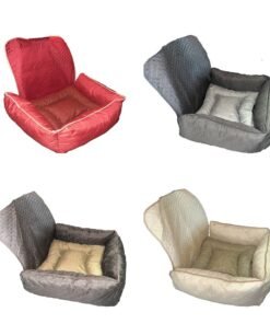 Kit 2 Pçs Cama Pet e Capa Protetora 2 em 1 para Assento Traseiro Veicular Pequeno com Colchonete Toddy Liso Impermeável