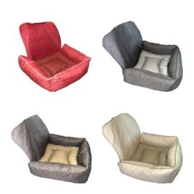 Kit 2 Pçs Cama Pet e Capa Protetora 2 em 1 para Assento Traseiro Veicular Pequeno com Colchonete Toddy Liso Impermeável