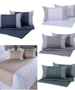 Kit 5 Pçs Peseira Cama Casal King e Almofadas Cheias Copacabana Percal 300 Fios