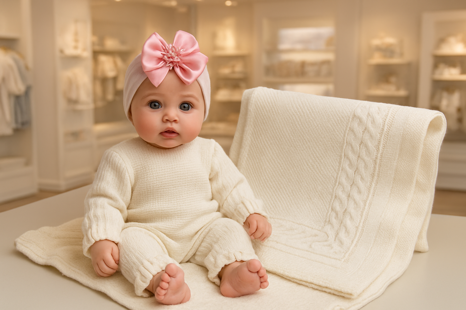 Kit 2 Pçs Saída Maternidade Macacão M/L e Manta Trança Tricot Unissex M 1 Kit 2 Pçs Saída Maternidade Macacão M/L e Manta Trança Tricot Unissex M