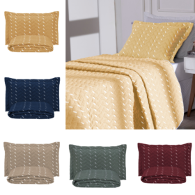 Kit 2 Pçs Cobre Leito Solteiro Heitor Hipercal 400 Fios Bordado