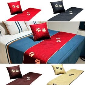 Kit 3 Pçs Peseira Cama Solteiro Impermeável e Almofada Cheia para Pet