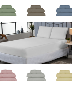 Jogo de Lençol 3 Pçs Casal Padrão Dia a Dia Simples Liso Percal 180 Fios com Elástico